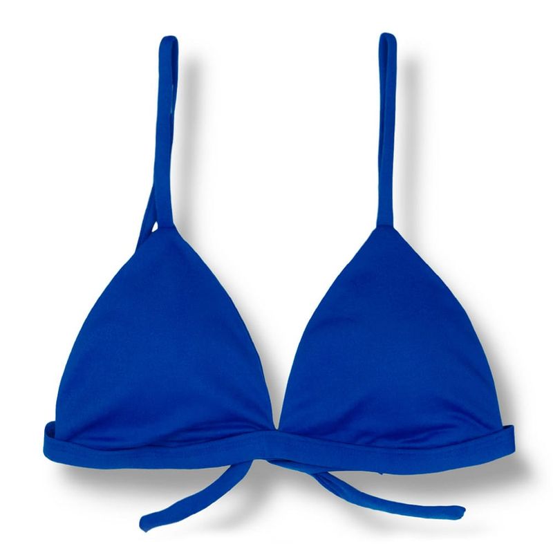 Fixed Triangle Bikini Top | Adjustable Straps | Brazilian Bikini | Cobalt Blue Print | Jade Top KiniBi