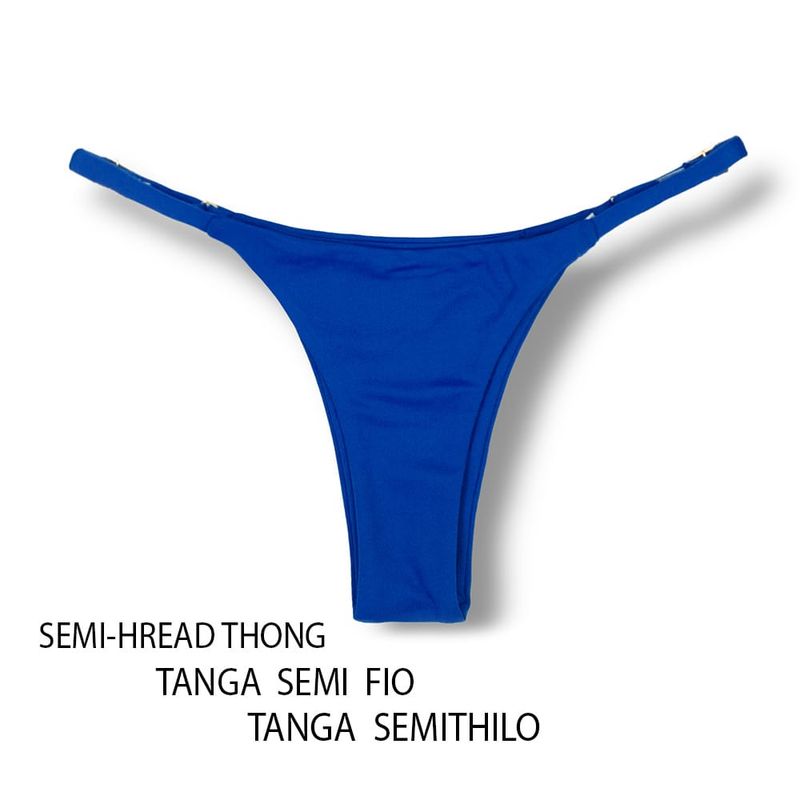 Adjustable Thin Strap Bikini Bottom | Cobalt Blue Print | Mia Tanga | KiniBi