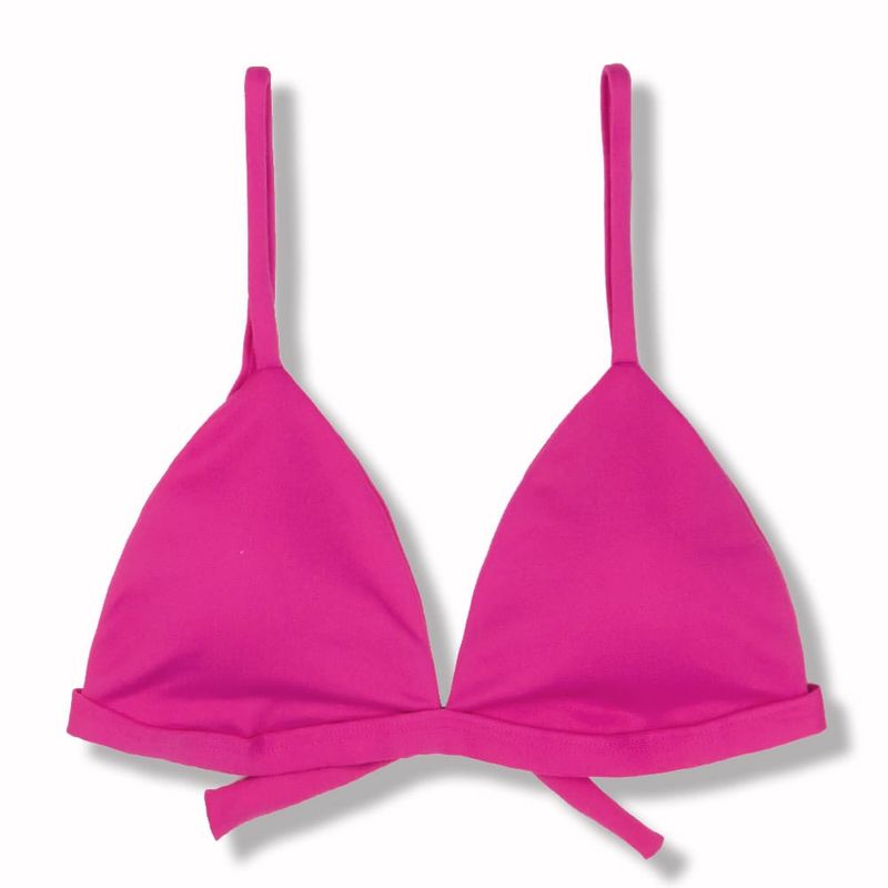 Fixed Triangle Bikini Top | Adjustable Straps | Brazilian Bikini | Pink Print | Jade Top KiniBi