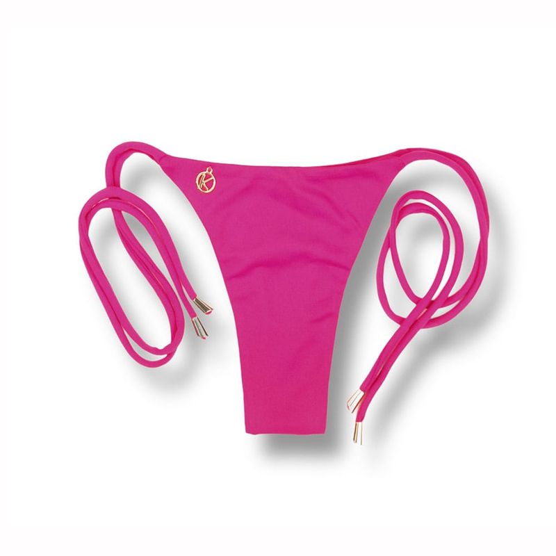 Thin Side Tie Bikini Bottom | Brazilian Bikini | Pink Print | Cora Bottom KiniBi