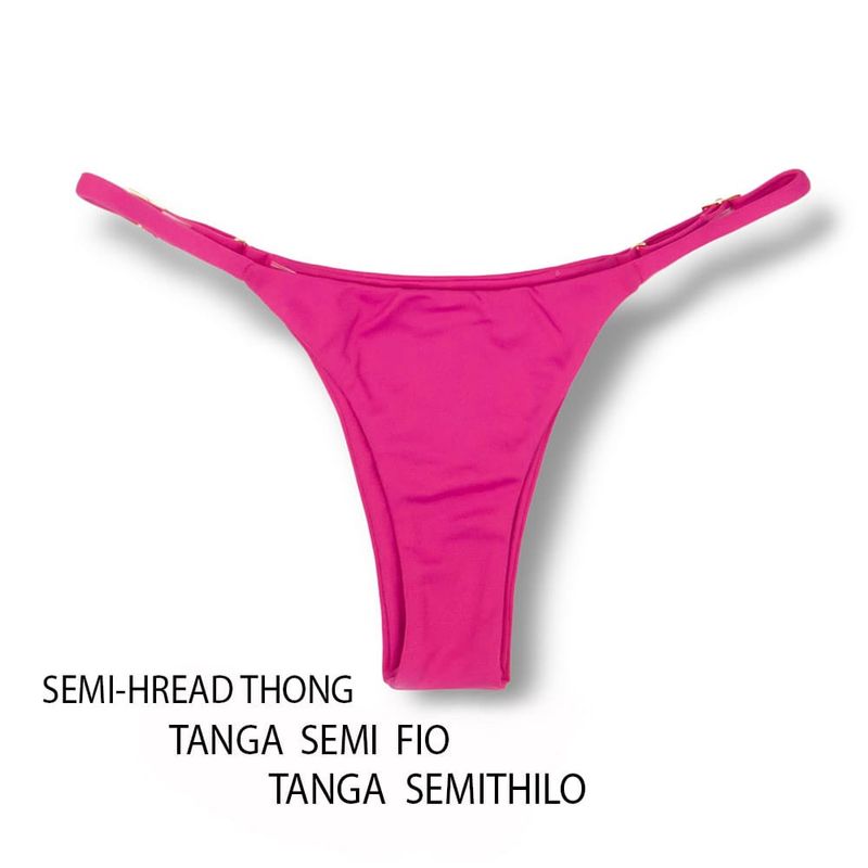Adjustable Thin Strap Bikini Bottom | Pink Print | Mia Tanga | KiniBi