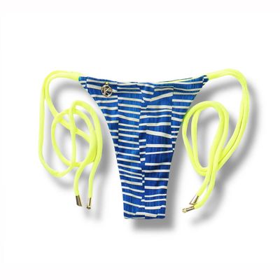 Cora Floripa Thong | Reversible Neon yellow | Thin Bow