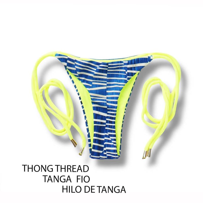 Thin Side Tie Bikini Bottom | Floripa Print | Cora Tanga | KiniBi