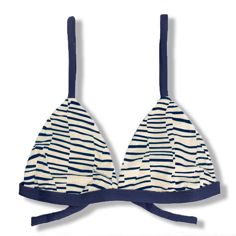 Fixed Triangle Bikini Top | Adjustable Straps | Brazilian Bikini | Mareia Print | Jade Top KiniBi