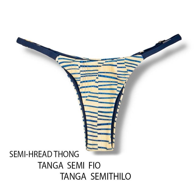 Adjustable Thin Strap Bikini Bottom | Mareia Print | Mia Tanga | KiniBi