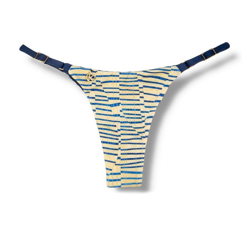 Adjustable Thin Strap Bikini Bottom | Brazilian Bikini | Mareia Print | Mia Tanga | KiniBi