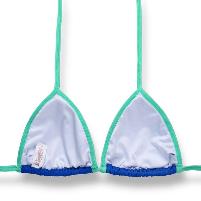Triangle Bikini Top | Cobalt Blue and Mint Green | Mara Top | KiniBi