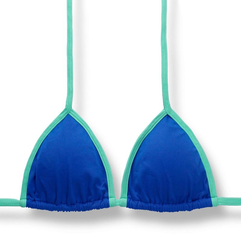 Slide Triangle Bikini Top | Brazilian Style | Cobalt Blue Print | Mara Top KiniBi