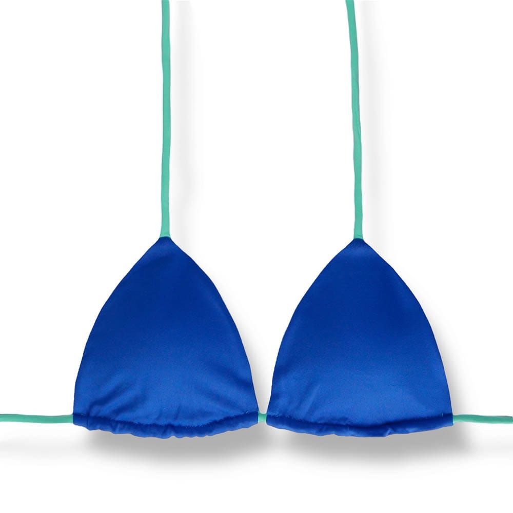 Lua Cobalt Blue Top | Reversible Mint Green | Triangle with Padding