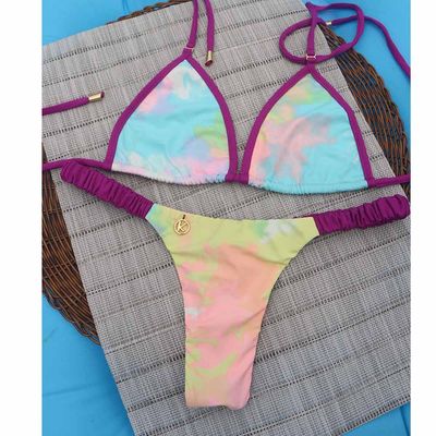 Tie Dye with Grape Bikini Set | Mila Top + Flora Thong