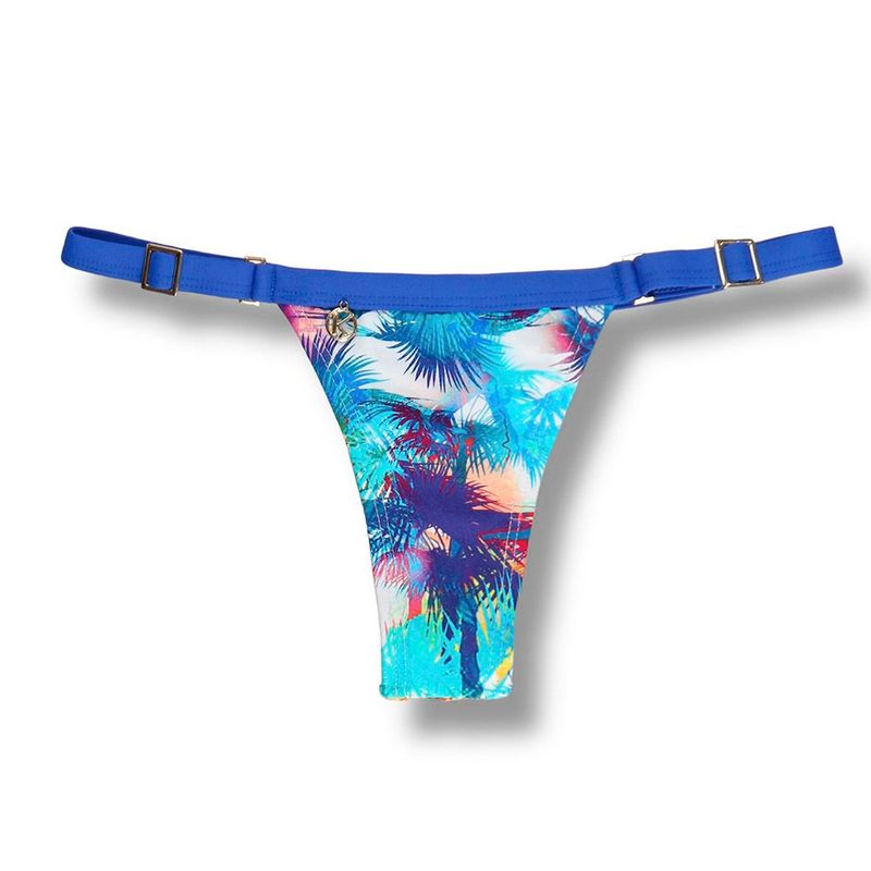String Bikini Bottom | Brazilian Bikini | Trop Blue Print | Fany Tanga | KiniBi