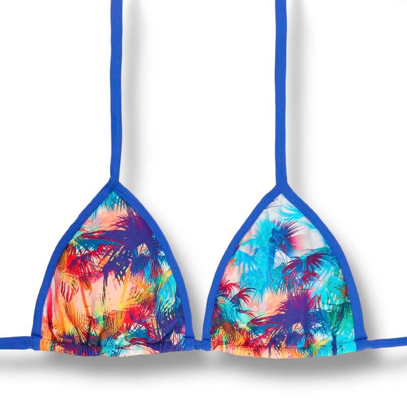 Slide Triangle Bikini Top | Brazilian Style | Trop Blue Print | Mara Top KiniBi