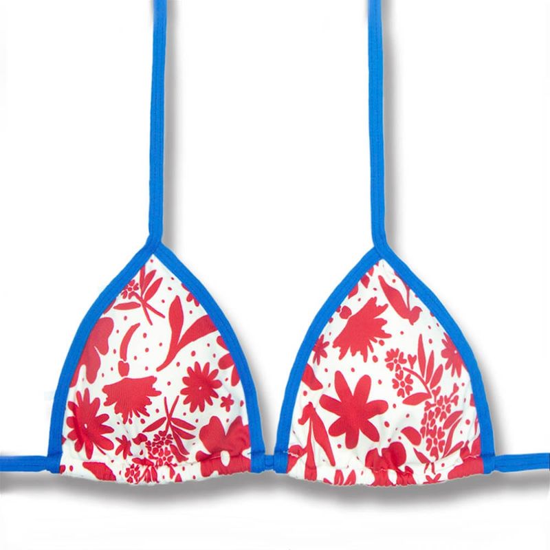 Slide Triangle Bikini Top | Brazilian Style | Scarlet Print | Mara Top KiniBi