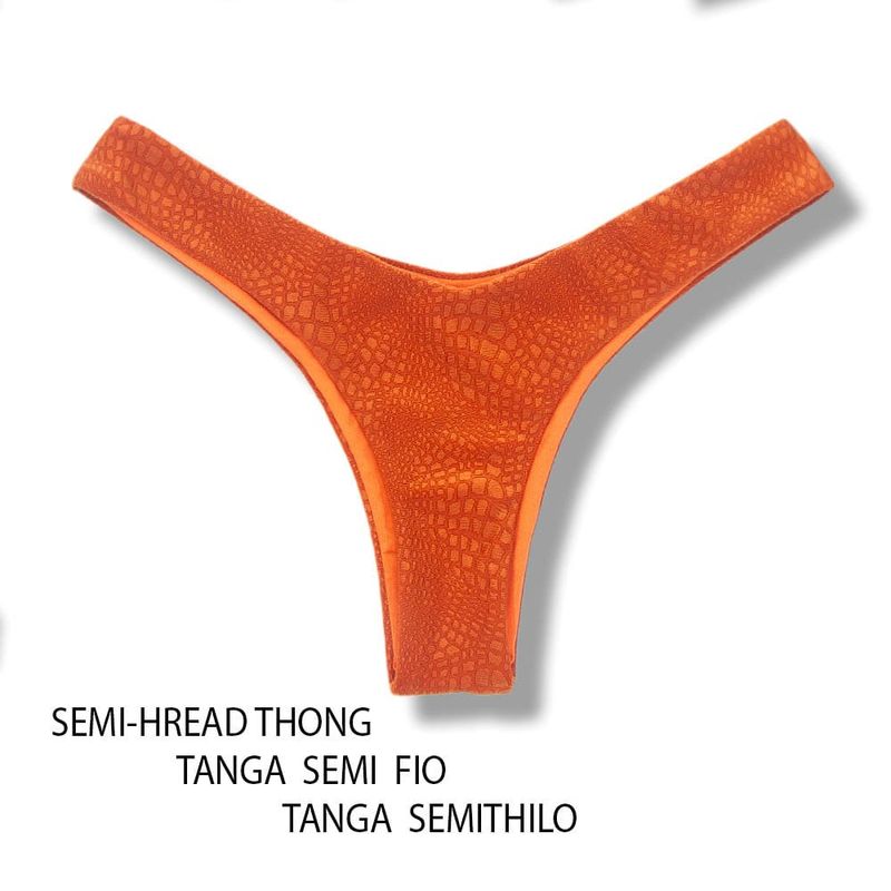 V-Style Bikini Bottom | Croco Sunset Print | Eva Tanga | KiniBi