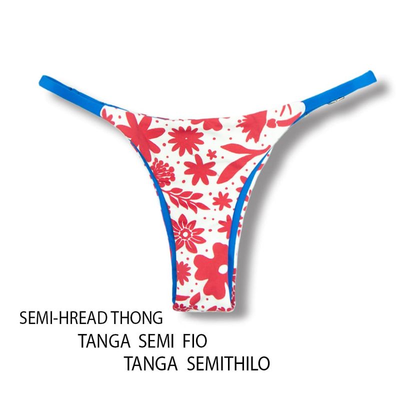 Adjustable Thin Strap Bikini Bottom | Scarlet Print | Mia Tanga | KiniBi