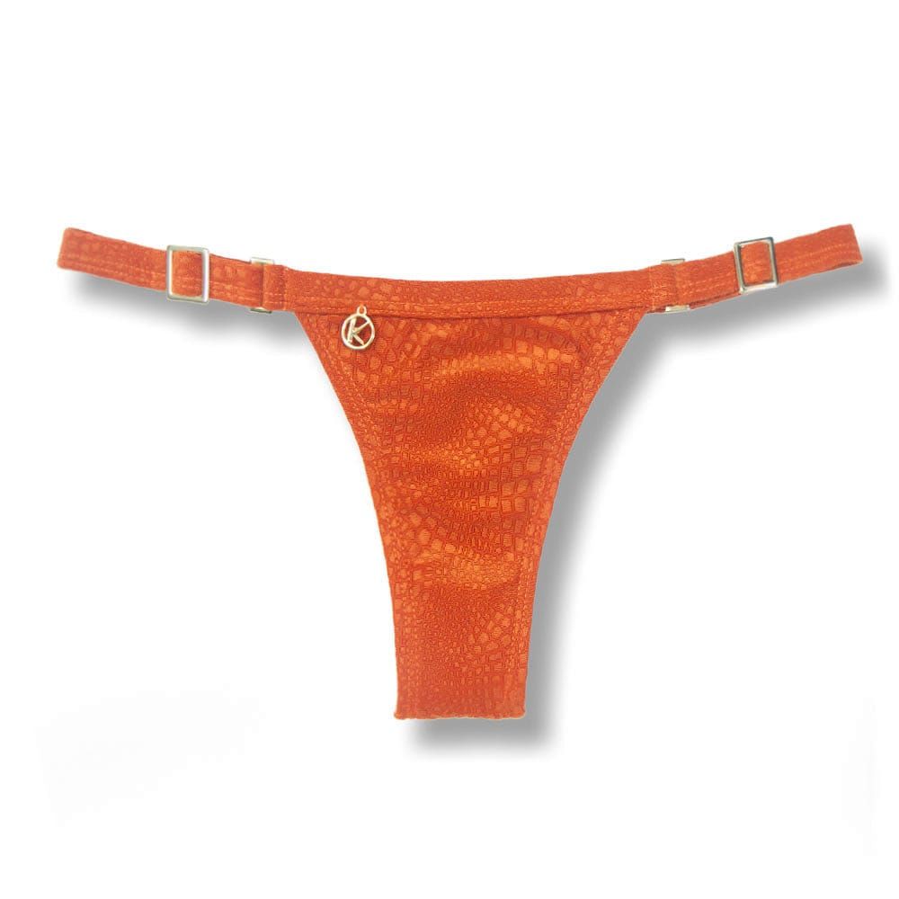 Tiny Thong Bikini Bottom | Brazilian Style | Croco Sunset Print | Fany Bottom KiniBi