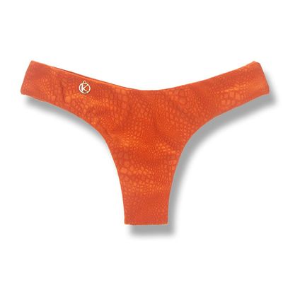 Ruched Bikini Bottom | Brazilian Bikini | Croco Sunset Print | Isa Bottom KiniBi