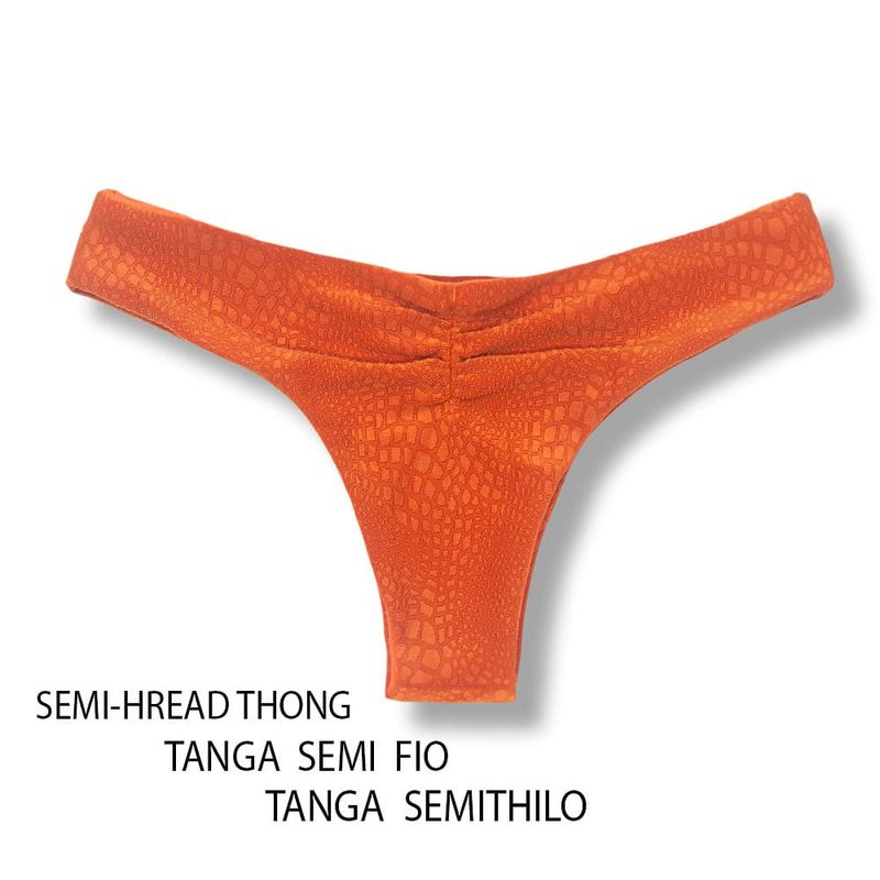 Ruched Bikini Bottom | Croco Sunset | Isa Tanga | KiniBi
