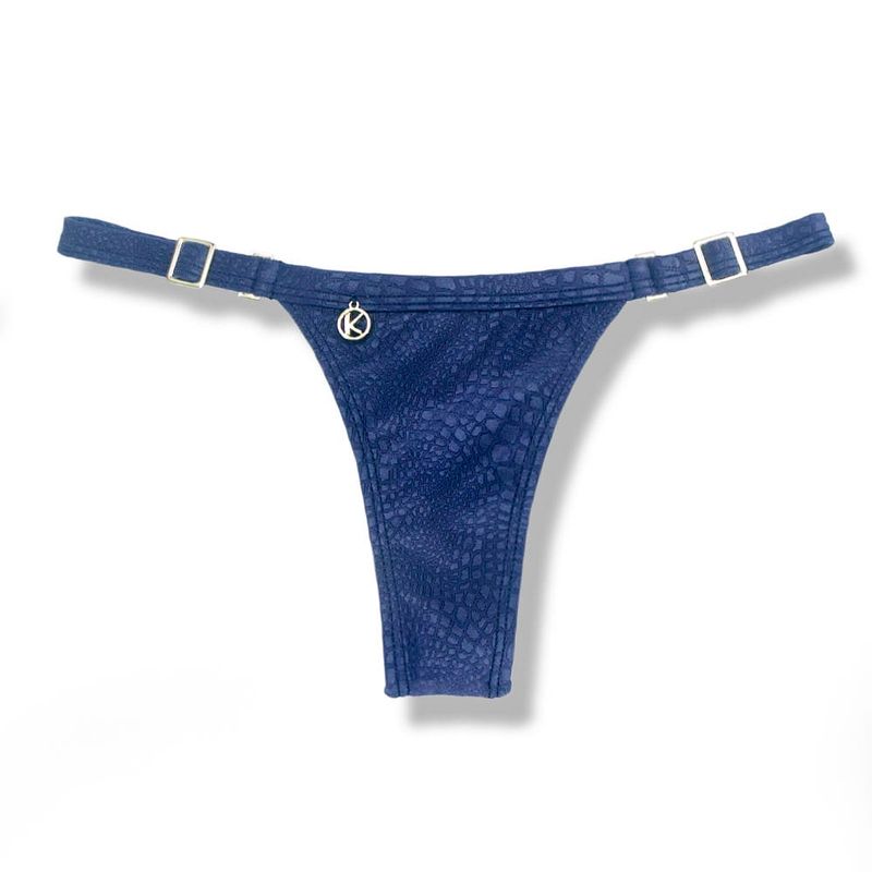 Tiny Thong Bikini Bottom | Brazilian Style | Croco Marine Print | Fany Bottom KiniBi