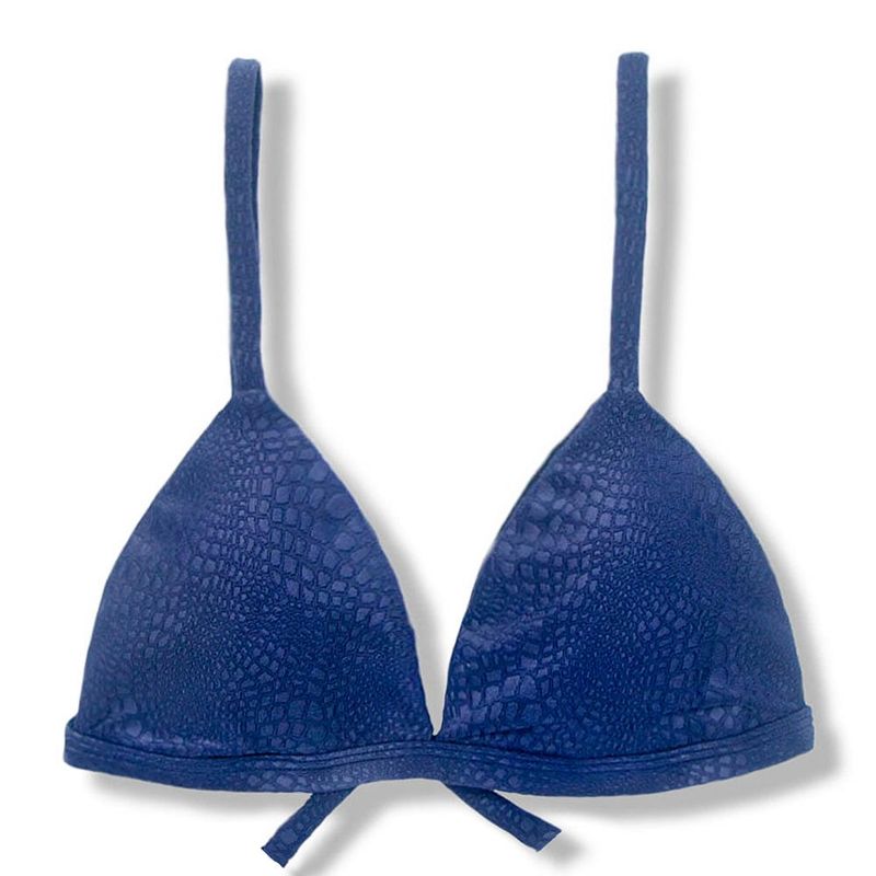 Fixed Triangle Bikini Top | Adjustable Straps | Brazilian Bikini | Croco Marine Print | Jade Top KiniBi