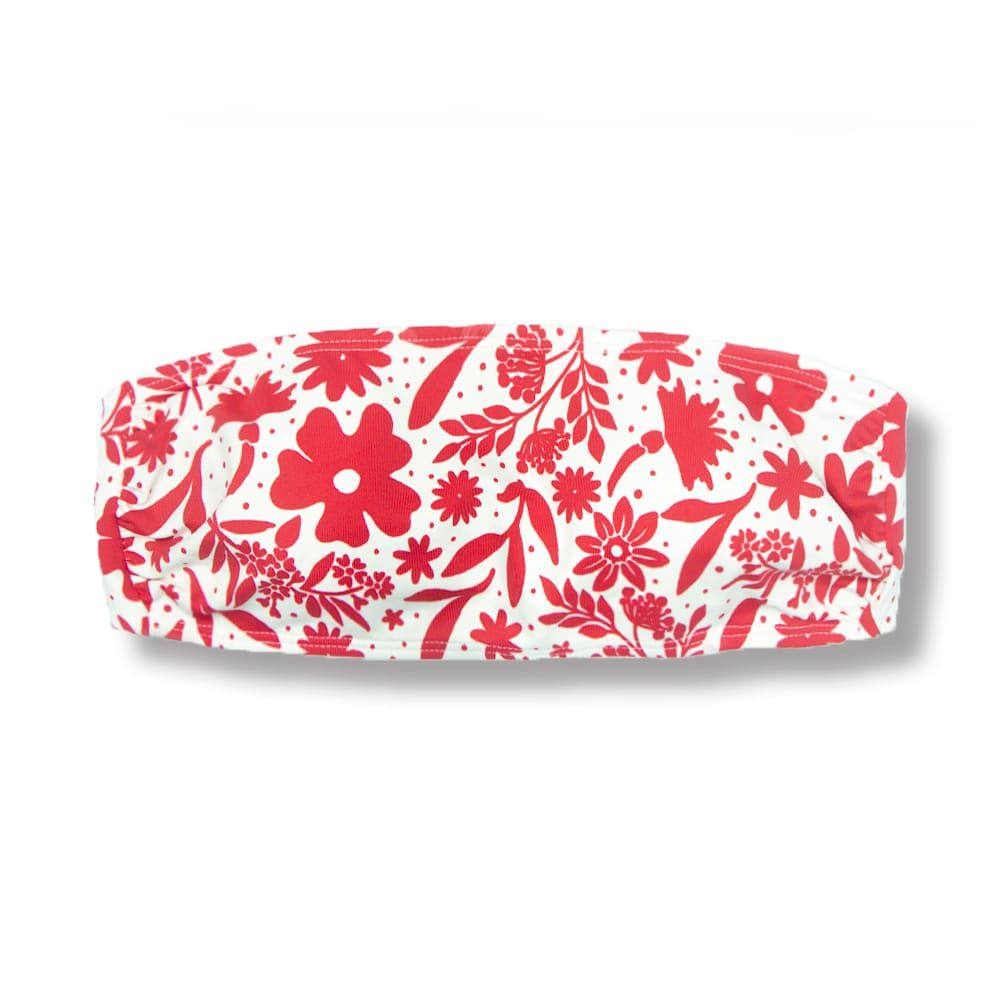 Strapless Bandeau Bikini Top | Brazilian Style | Scarlet Print | Bandeau Top KiniBi