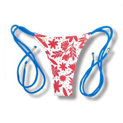 Cora Scarlet Thong | Reversible Blue | Thin Bow