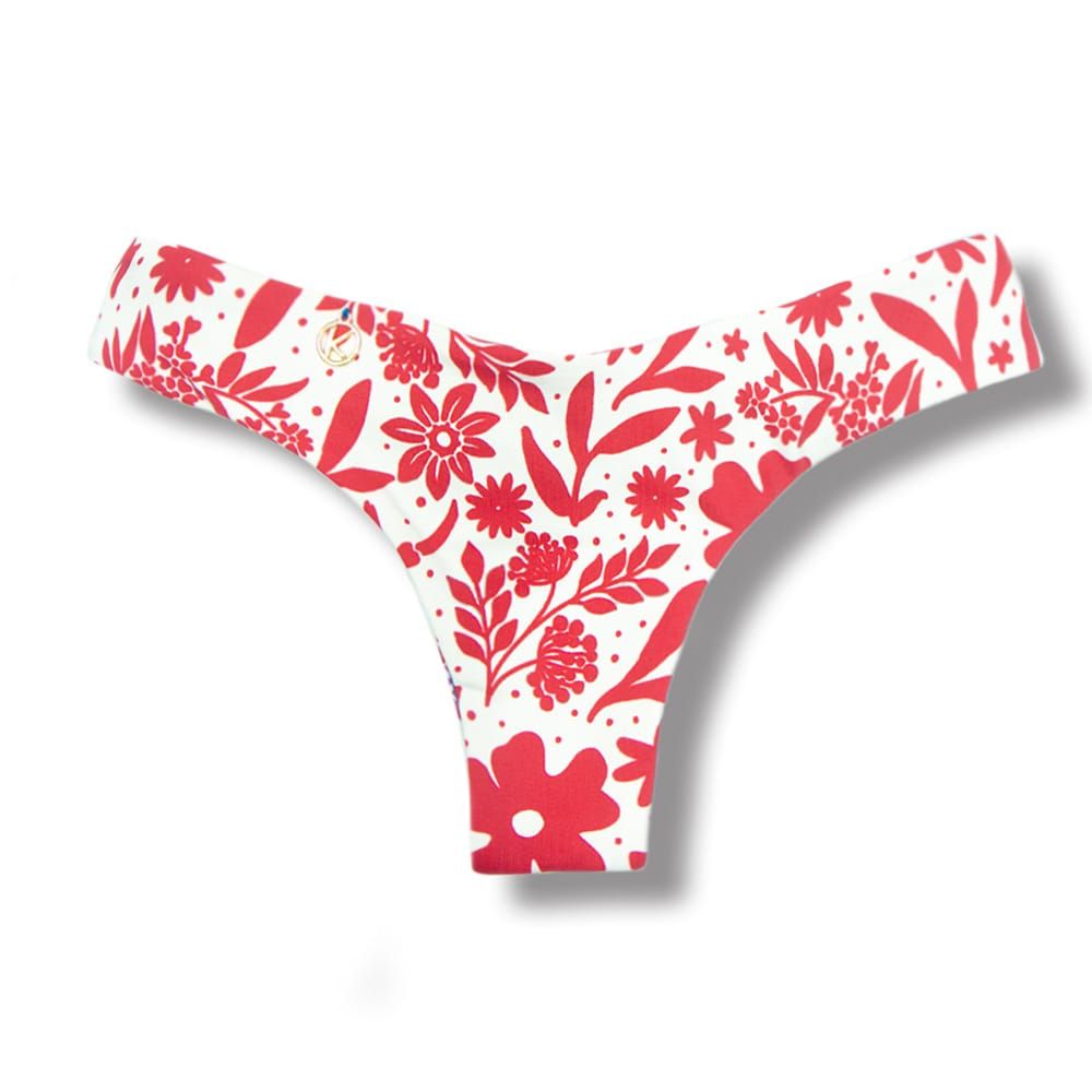 Ruched Bikini Bottom | Brazilian Bikini | Scarlet Print | Isa Bottom KiniBi