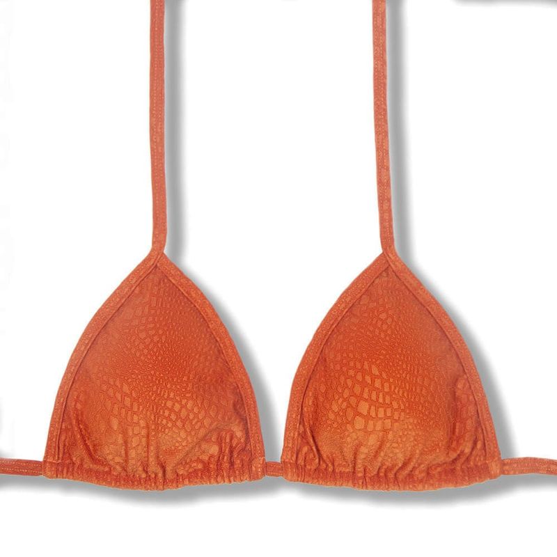 Slide Triangle Bikini Top | Brazilian Style | Croco Sunset Print | Mara Top KiniBi