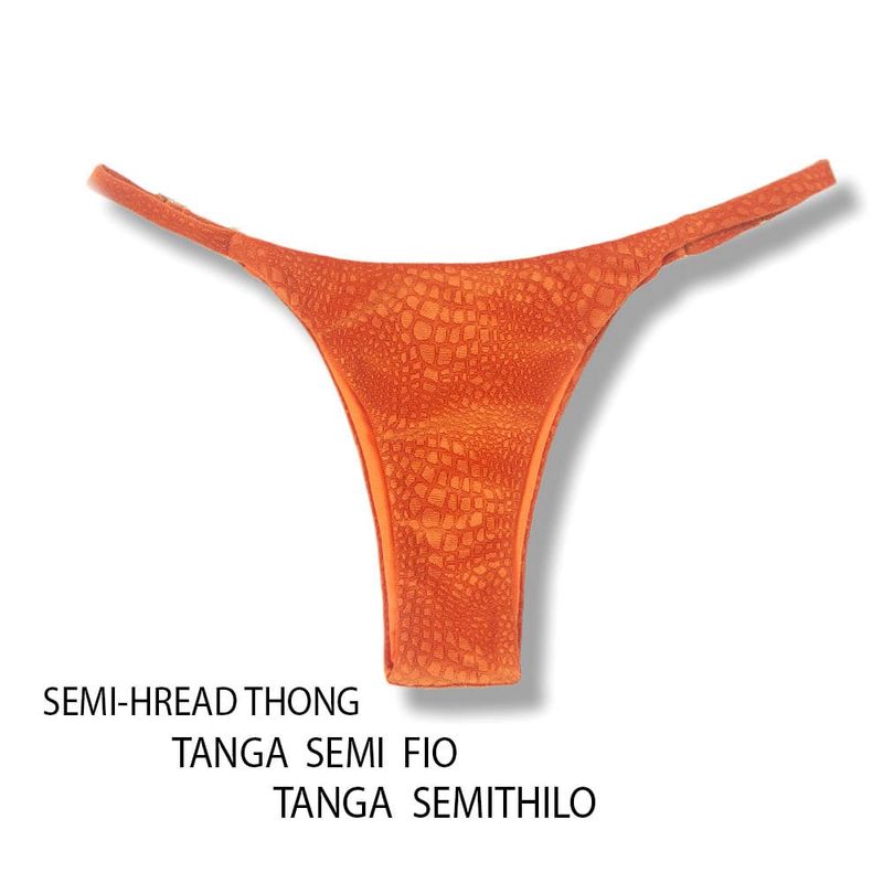 Adjustable Thin Strap Bikini Bottom | Sunset Croco Print | Mia Tanga | KiniBi