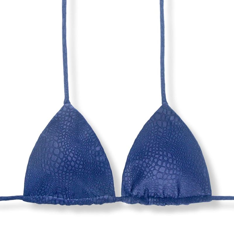 Reversible Triangle Bikini Top | Brazilian Bikini | Croco Marine Print | Lua Top KiniBi