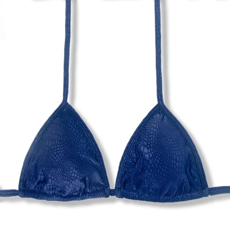 Slide Triangle Bikini Top | Brazilian Style | Croco Marine Print | Mara Top KiniBi