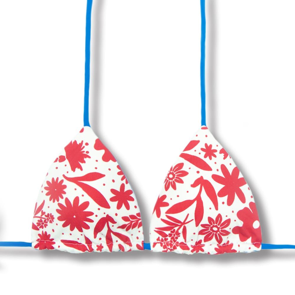 Reversible Triangle Bikini Top | Brazilian Bikini | Scarlet Print | Lua Top KiniBi