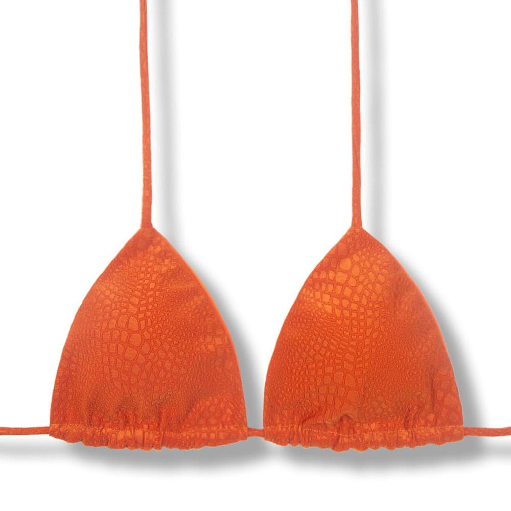 Reversible Triangle Bikini Top | Brazilian Bikini | Croco Sunset Print | Lua Top KiniBi