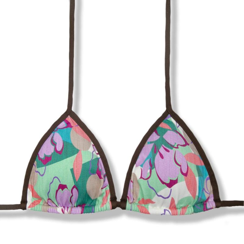 Slide Triangle Bikini Top | Brazilian Style | Lilac Print | Mara Top KiniBi