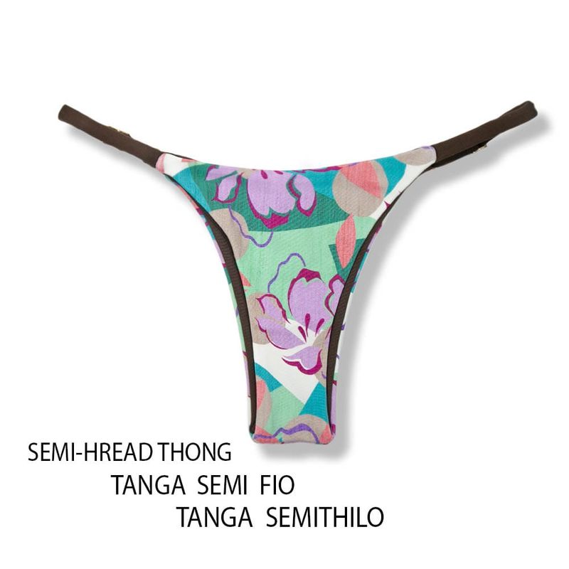 Adjustable Thin Strap Bikini Bottom | Lilac Print | Mia Tanga | KiniBi
