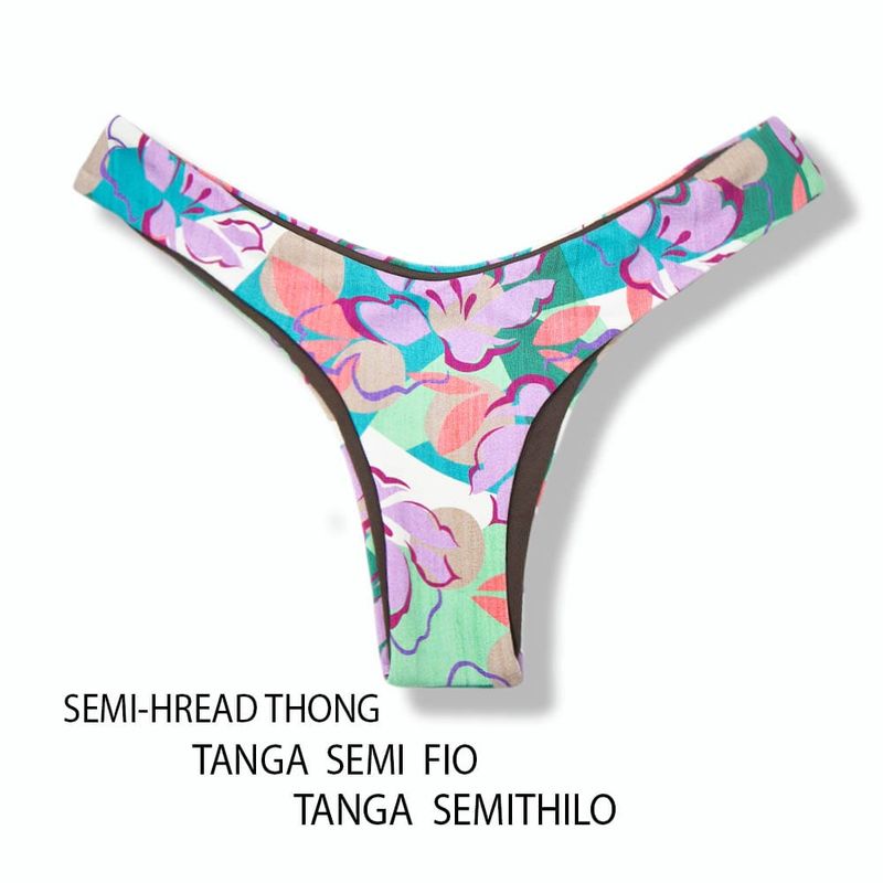 V-Style Bikini Bottom | Lilac Print | Eva Tanga | KiniBi