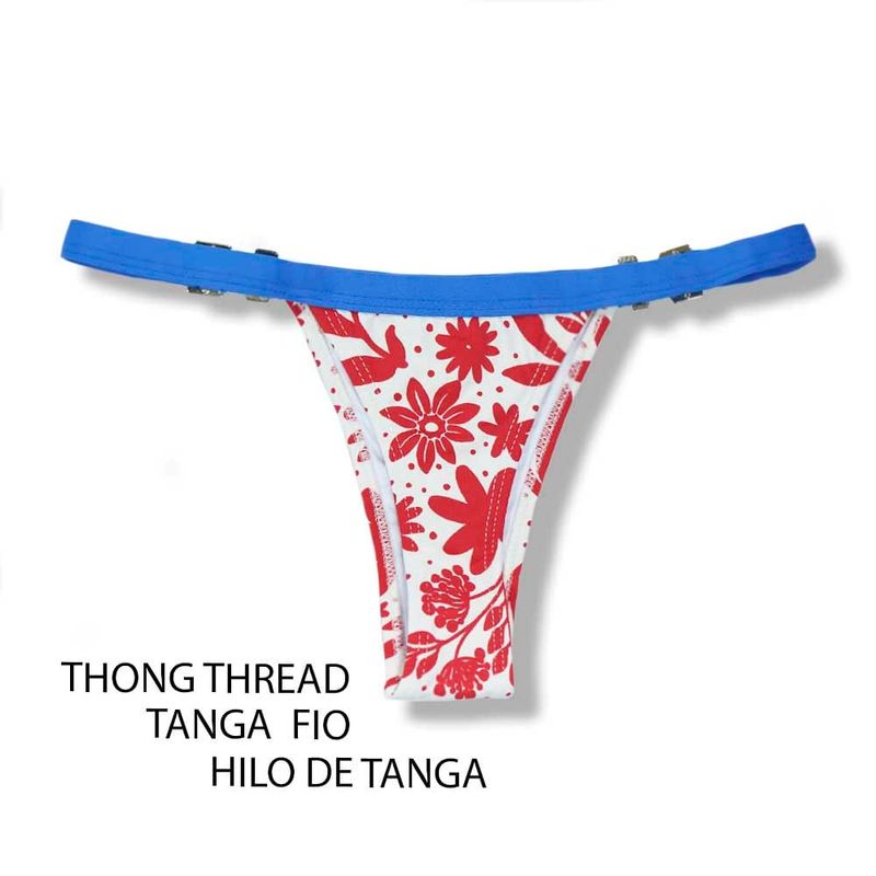 String Bikini Bottom | Scarlet Print | Fany Tanga | KiniBi