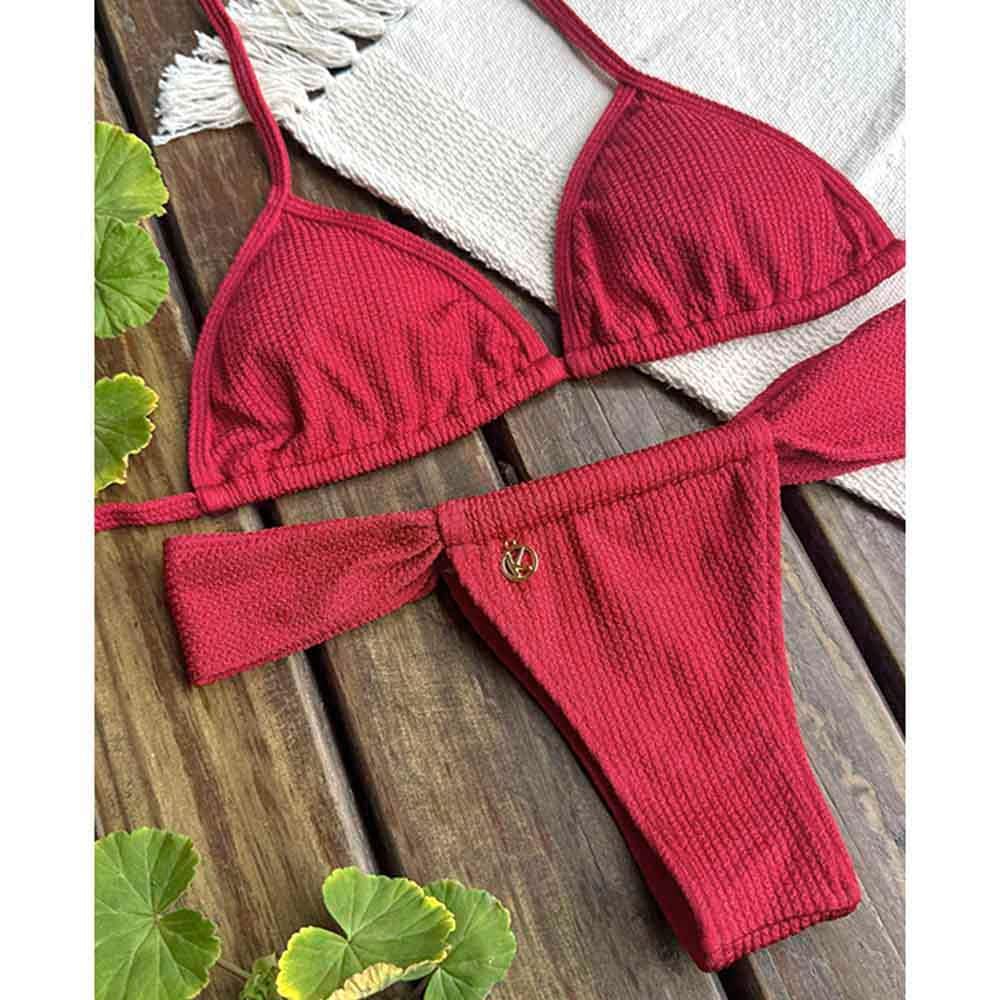 Bikini Set | Triangle Top, Slide Bikini Bottom  | Brazilian Bikini |  Zinia Print | Mara &amp; Gali KiniBi