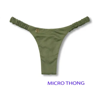 Flora Olive Bottom | Micro Bottom | Ruched Bottom