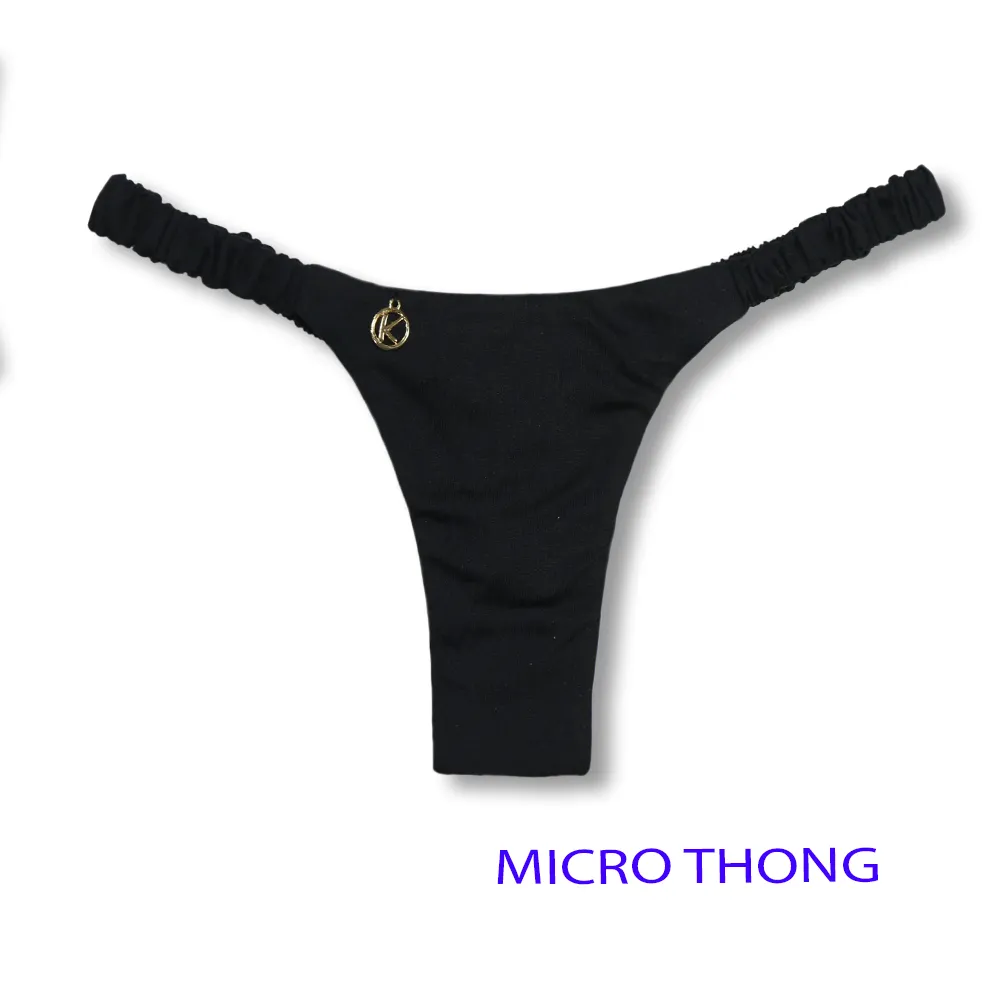 Flora Black Bottom | Micro Bottom | Ruched Bottom