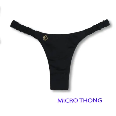Flora Black Bottom | Micro Bottom | Ruched Bottom