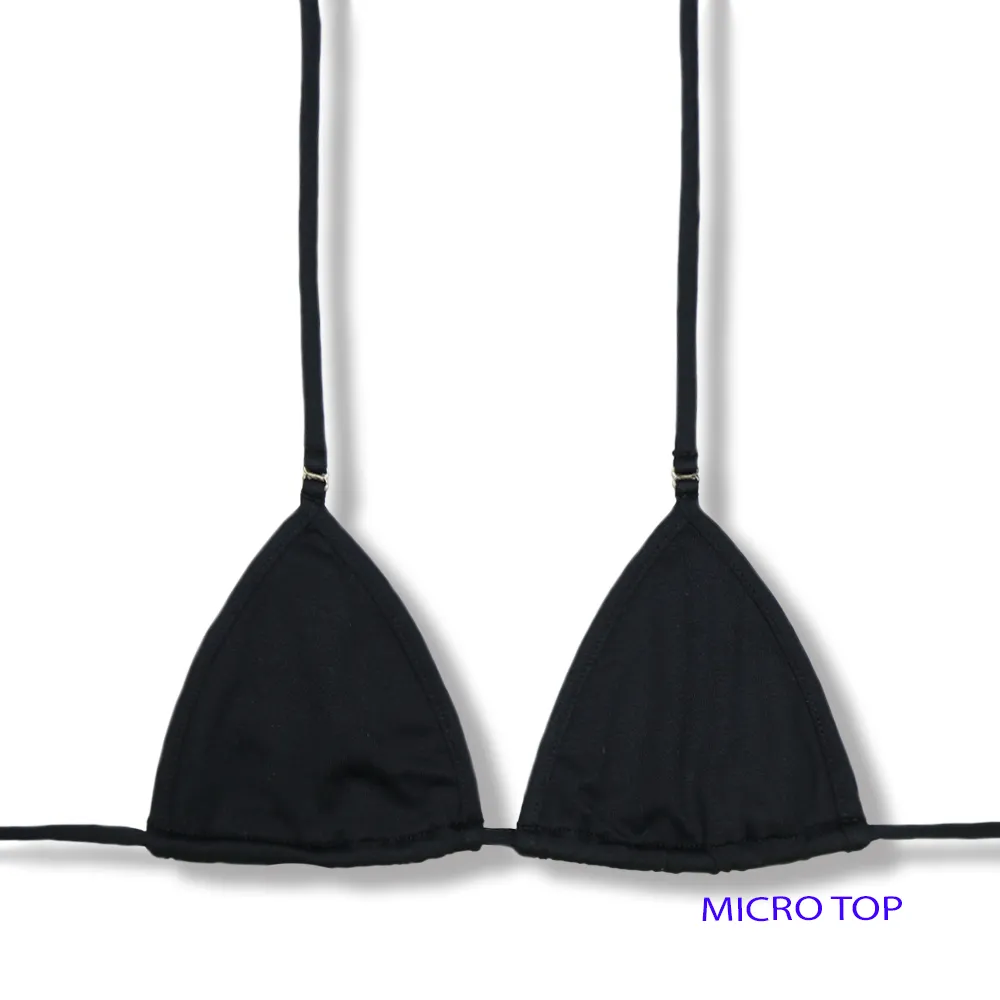 Mila Black Top | Micro Triangle Top