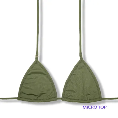Mila Olive Top | Micro Triangle Top