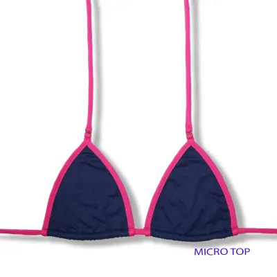 Mila Tiffy Top | Micro Triangle Top with Pink Trim