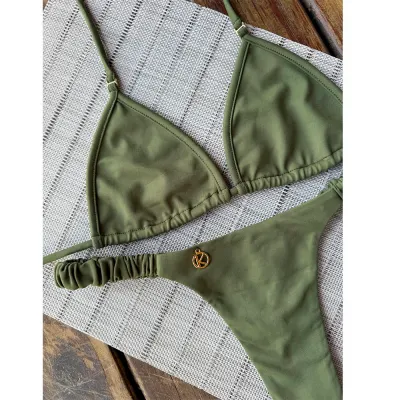 Olive Bikini Set | Mila Top + Flora Bottom