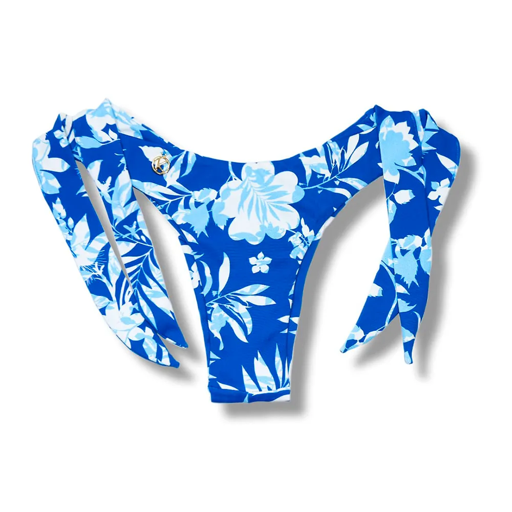 Iris Mora Thong | Printed Double String Bikini | Wide Side Tie