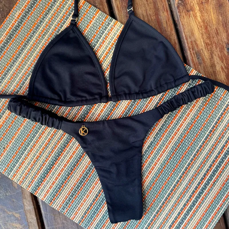 Black Bikini Set | Mila Top + Flora Bottom