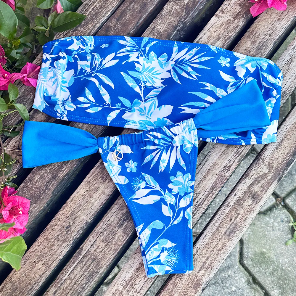 Iris Bikini Set | Bandeau Top + Gali Bikini Bottom | Sliding Bikini Bottom