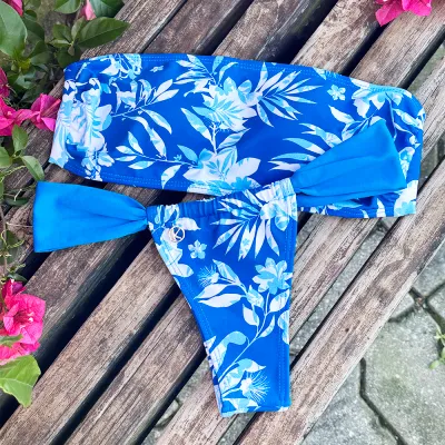 Iris Bikini Set | Bandeau Top + Gali Bikini Bottom | Sliding Bikini Bottom