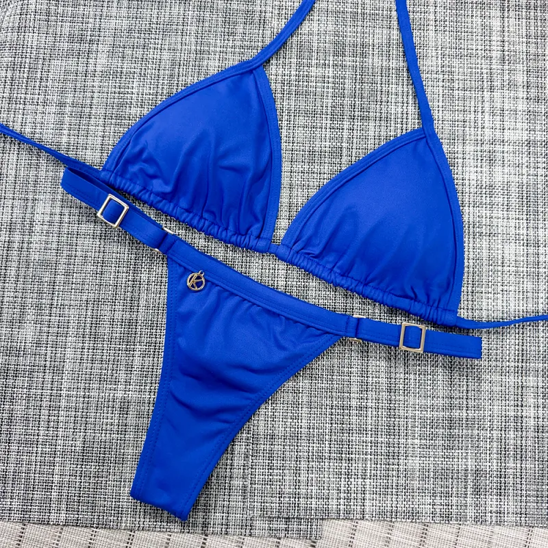 Cobalt Blue Bikini Set | Mara Top + Fany Bikini Bottom | Canary Detail